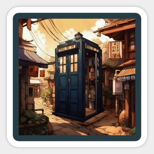 Realistic illustration of tardis in Japan Sticker